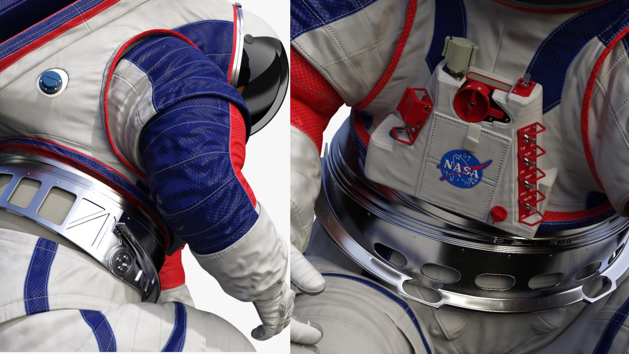 Female Astronaut Spacesuit NASA xEMU Working Pose 3D model