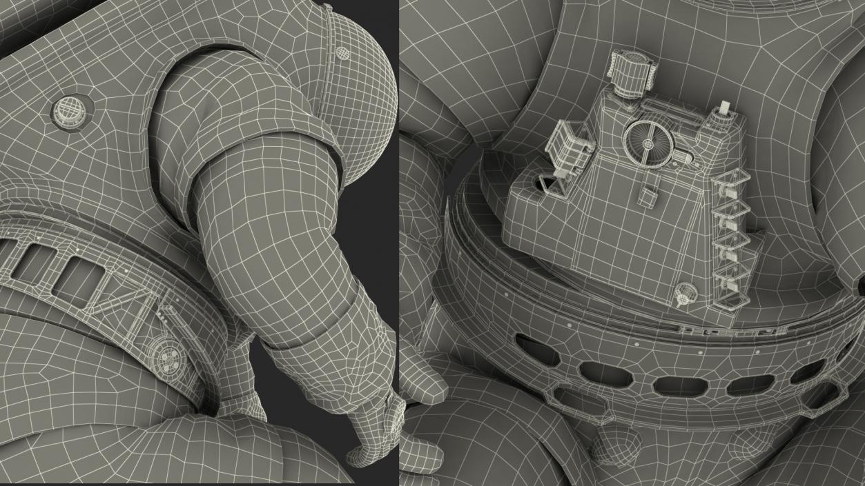 Female Astronaut Spacesuit NASA xEMU Working Pose 3D model