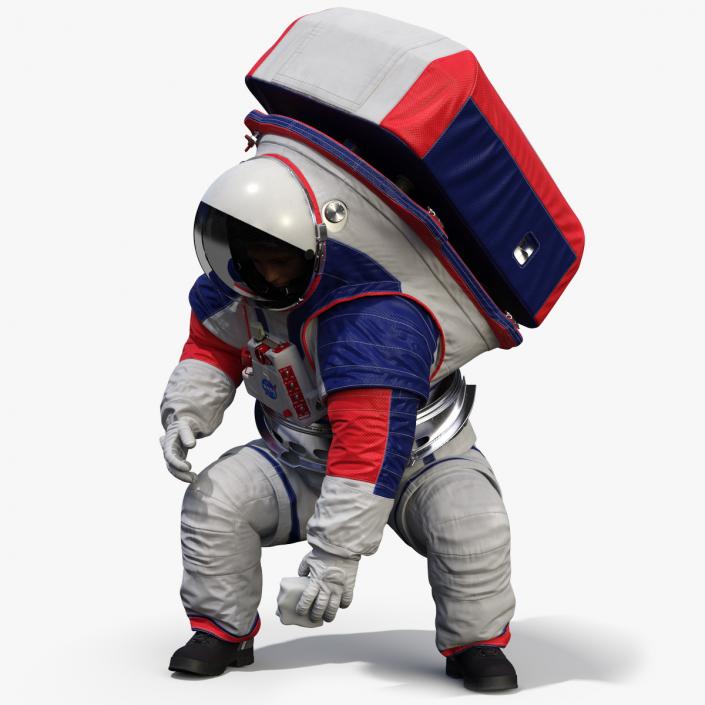 Female Astronaut Spacesuit NASA xEMU Working Pose 3D model