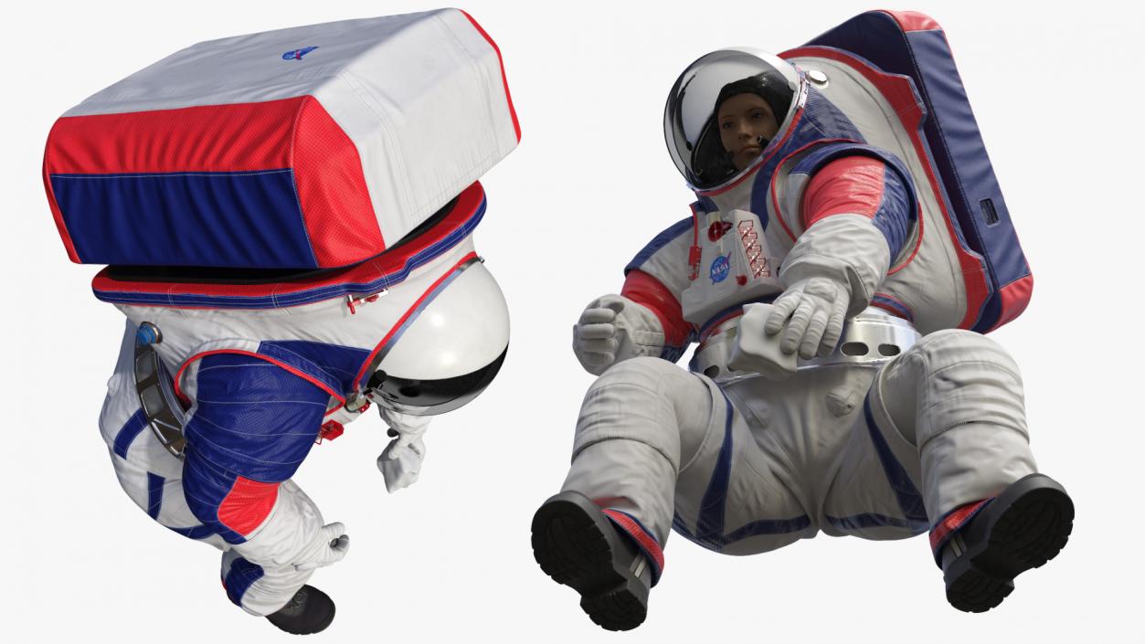 Female Astronaut Spacesuit NASA xEMU Working Pose 3D model