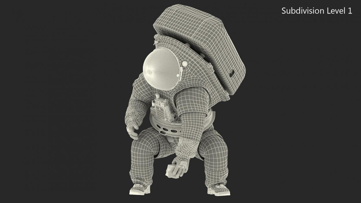 Female Astronaut Spacesuit NASA xEMU Working Pose 3D model