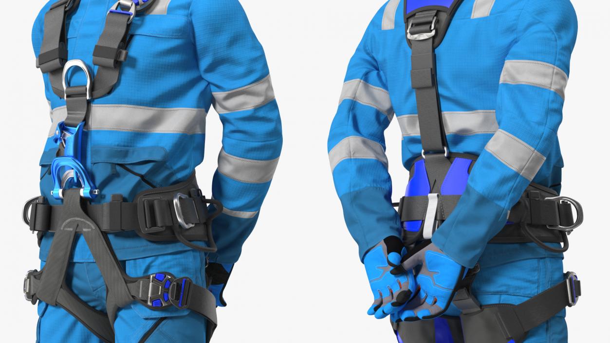 High Altitude Alpinist Worker Waiting Pose 3D