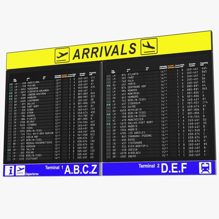 Airport Arrivals Board 3D