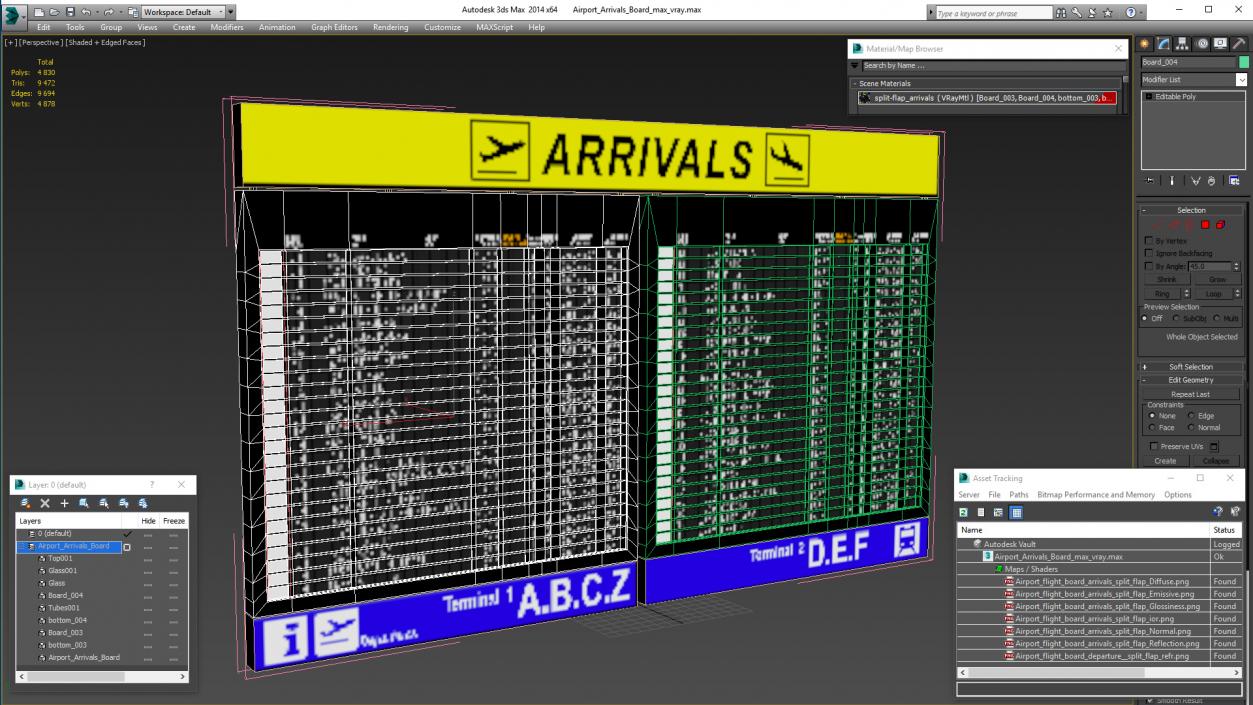 Airport Arrivals Board 3D