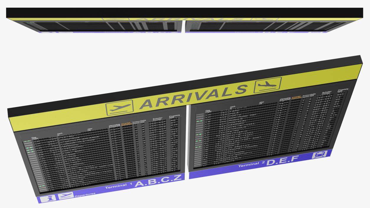 Airport Arrivals Board 3D