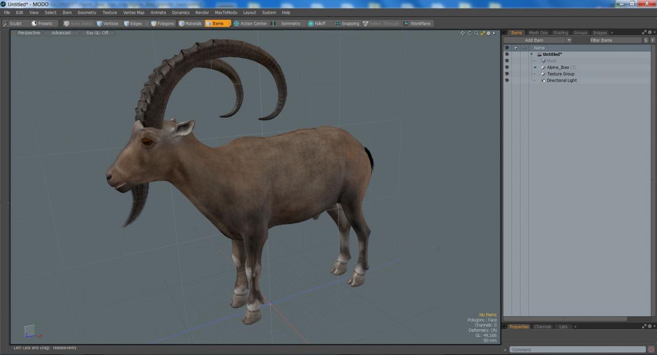 3D Alpine Ibex 2 model