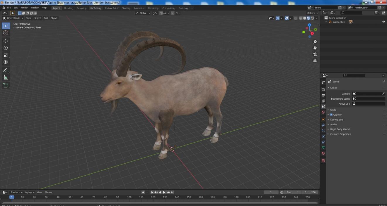 3D Alpine Ibex 2 model