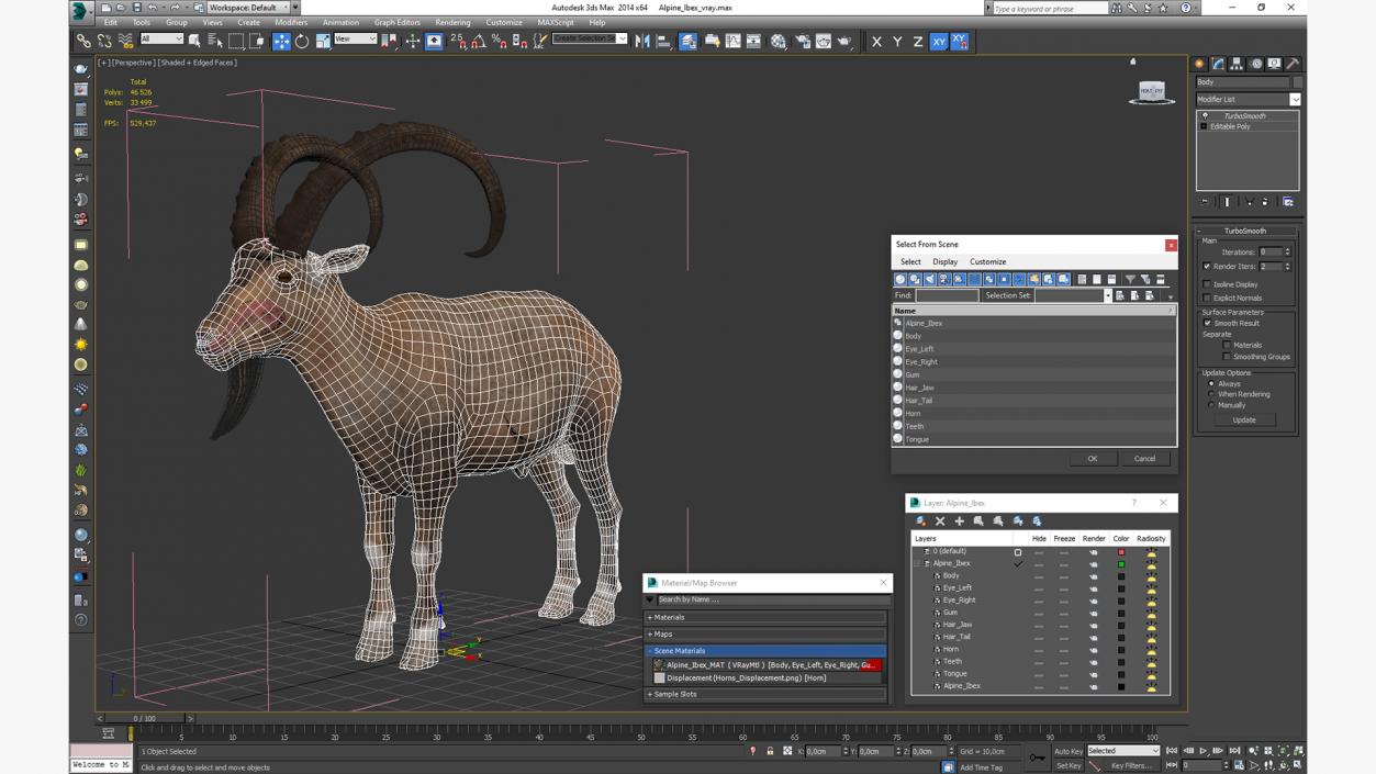 3D Alpine Ibex 2 model