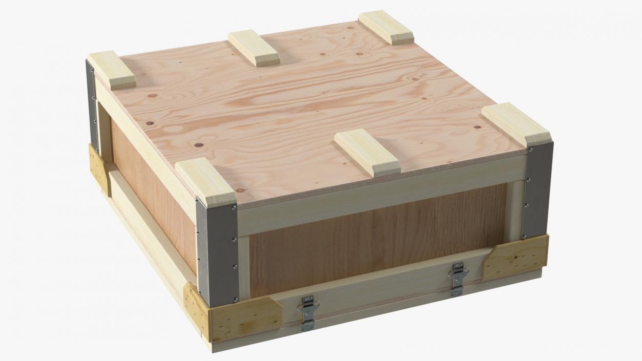 3D Flat Wooden Shipping Crate