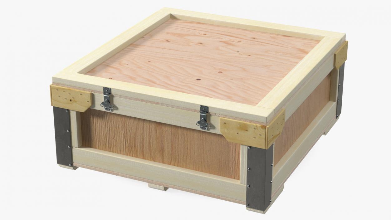 3D Flat Wooden Shipping Crate