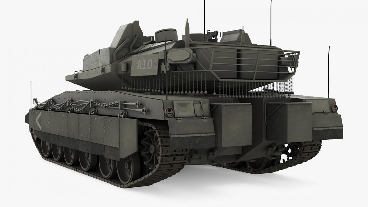 Dirty Israeli Tank Merkava 5 Olive 3D model