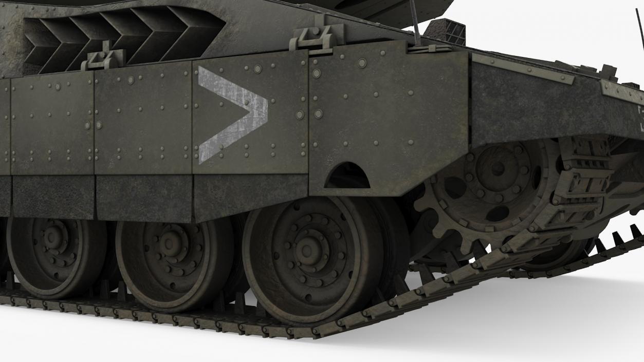 Dirty Israeli Tank Merkava 5 Olive 3D model