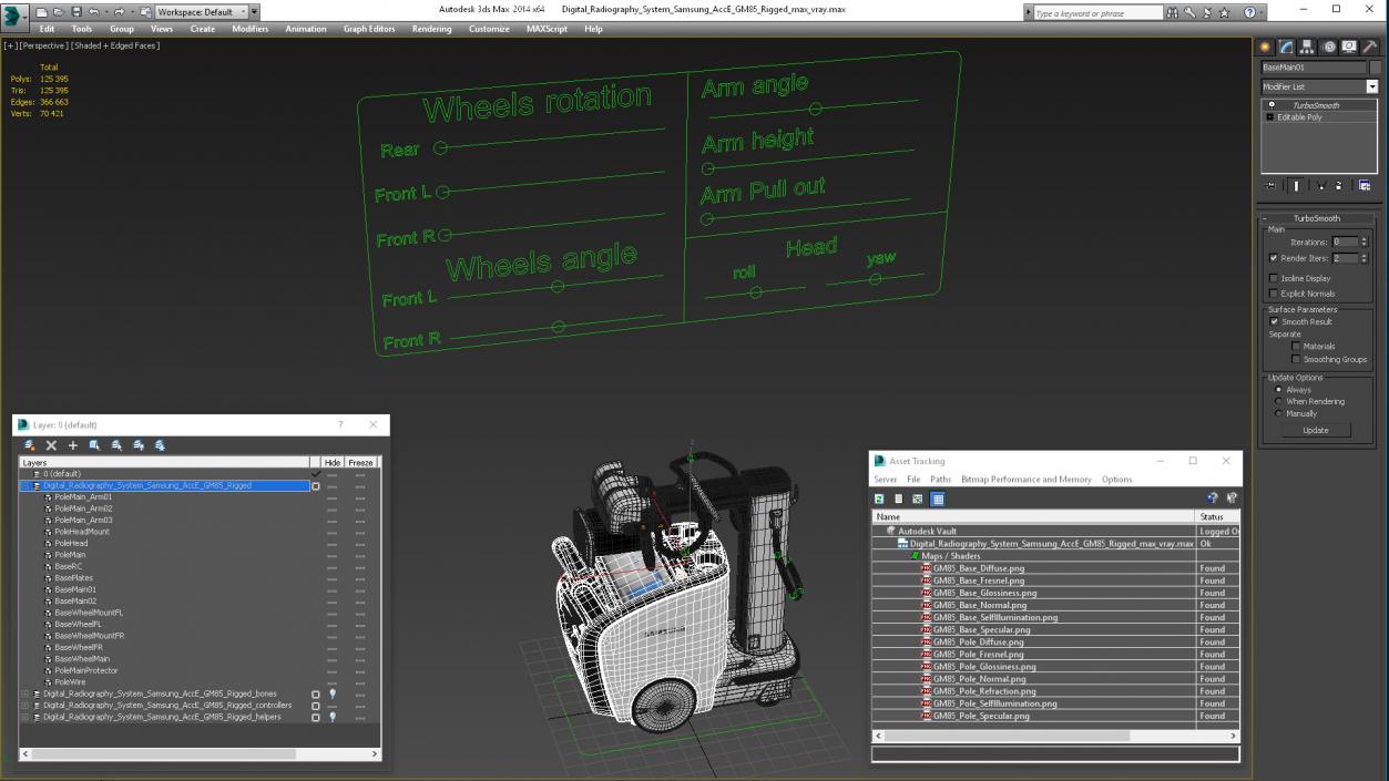 3D Digital Radiography System Samsung AccE GM85 Rigged