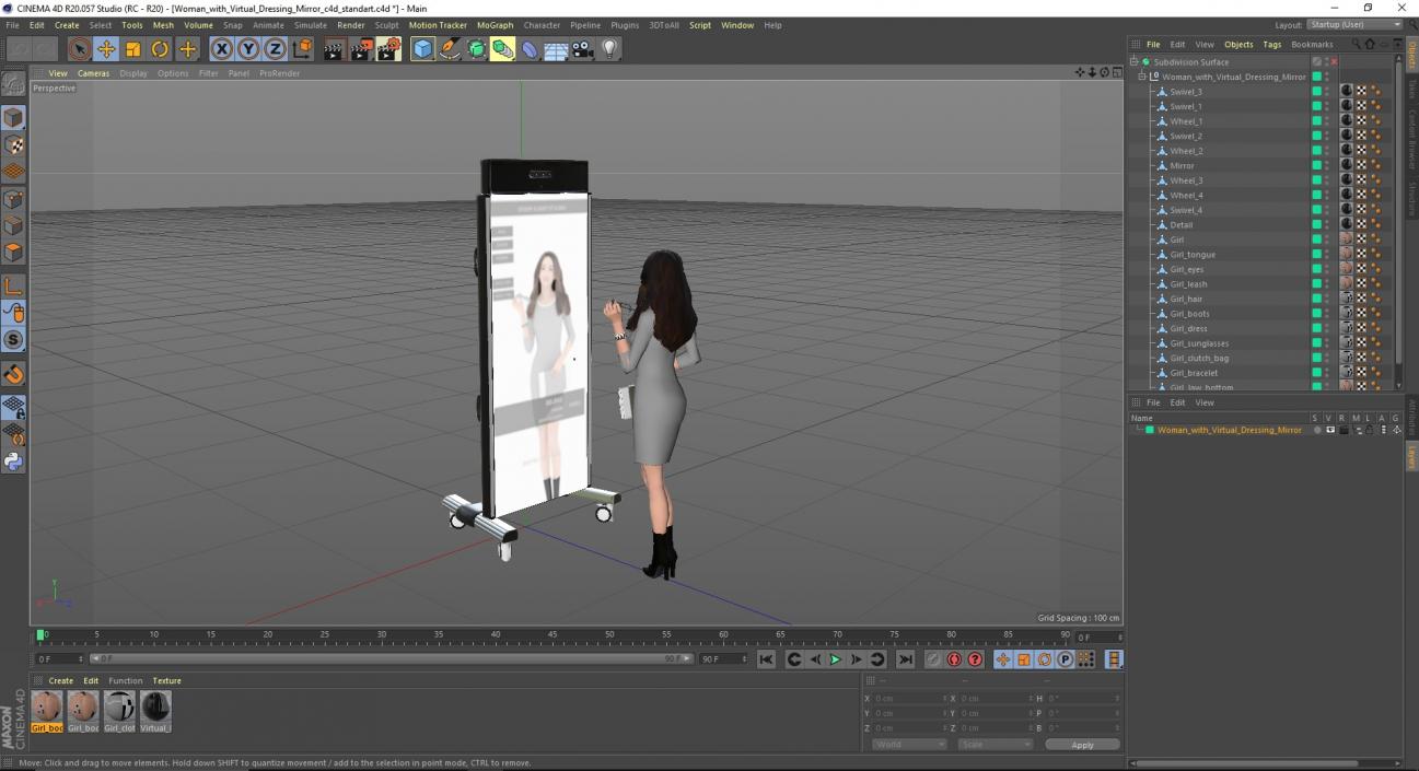 3D Woman with Virtual Dressing Mirror 2