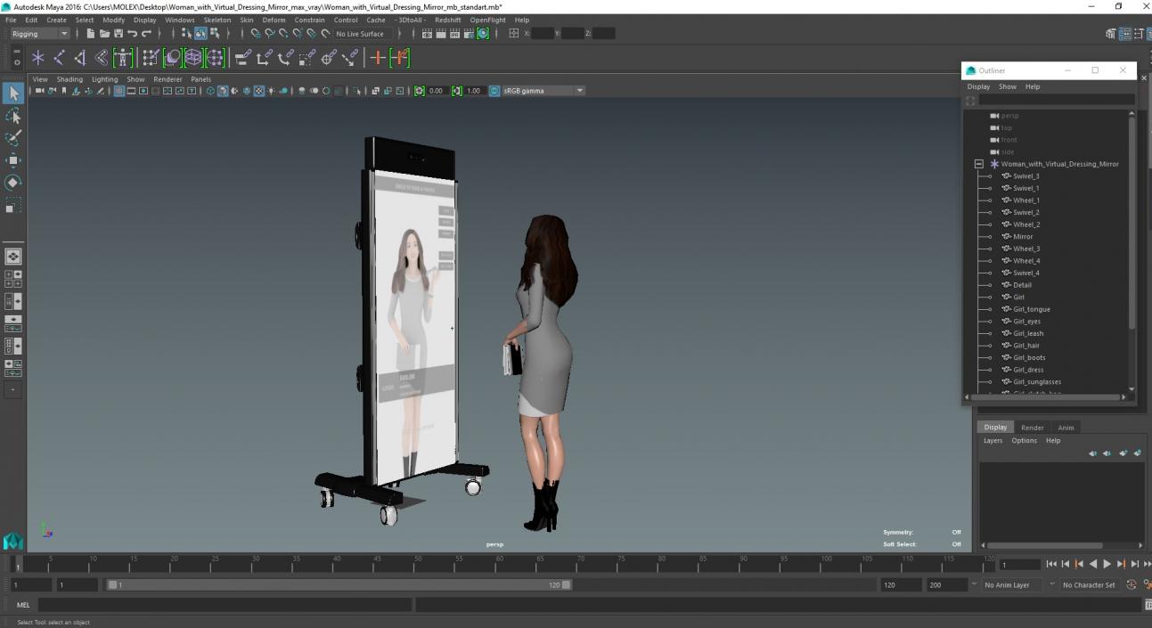 3D Woman with Virtual Dressing Mirror 2