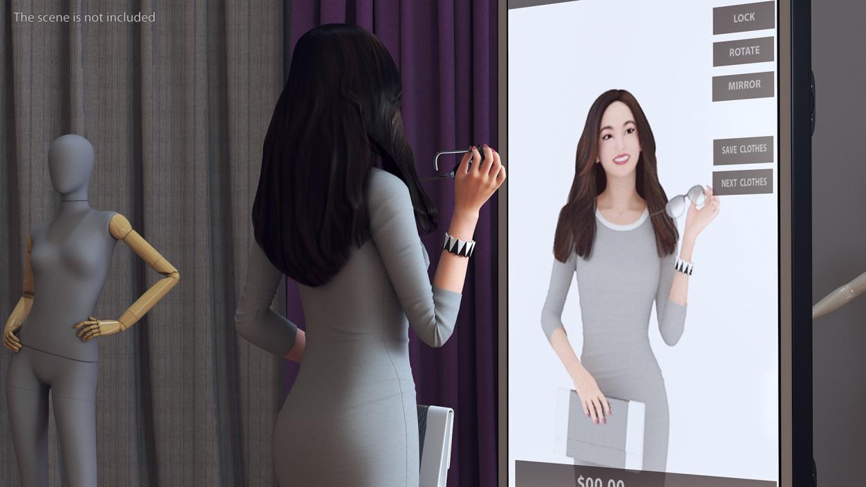 3D Woman with Virtual Dressing Mirror 2