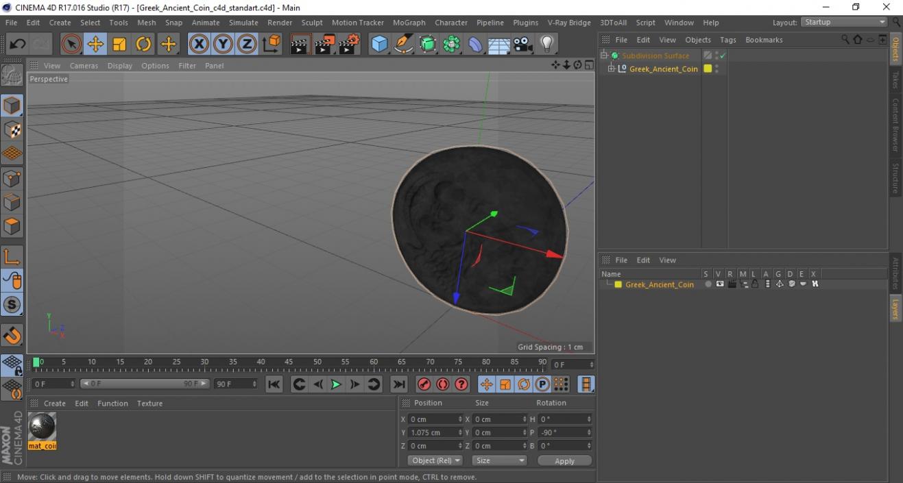 3D Greek Ancient Coin model