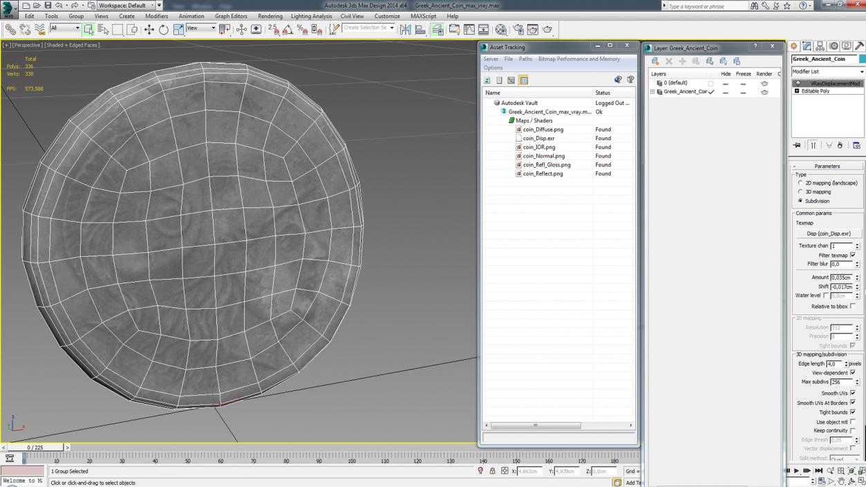 3D Greek Ancient Coin model