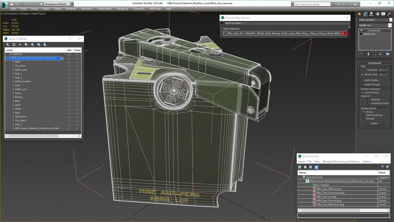 3D model M86 Pursuit Deterrent Munition Land Mine