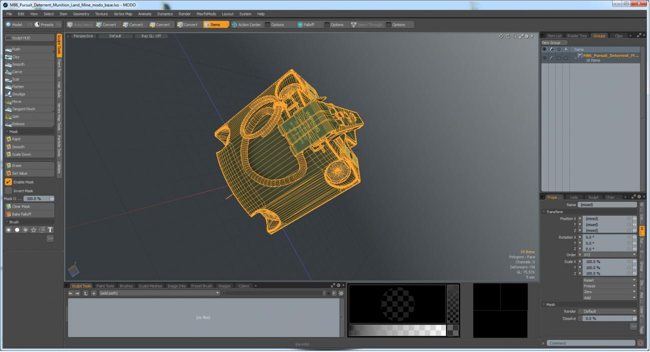 3D model M86 Pursuit Deterrent Munition Land Mine