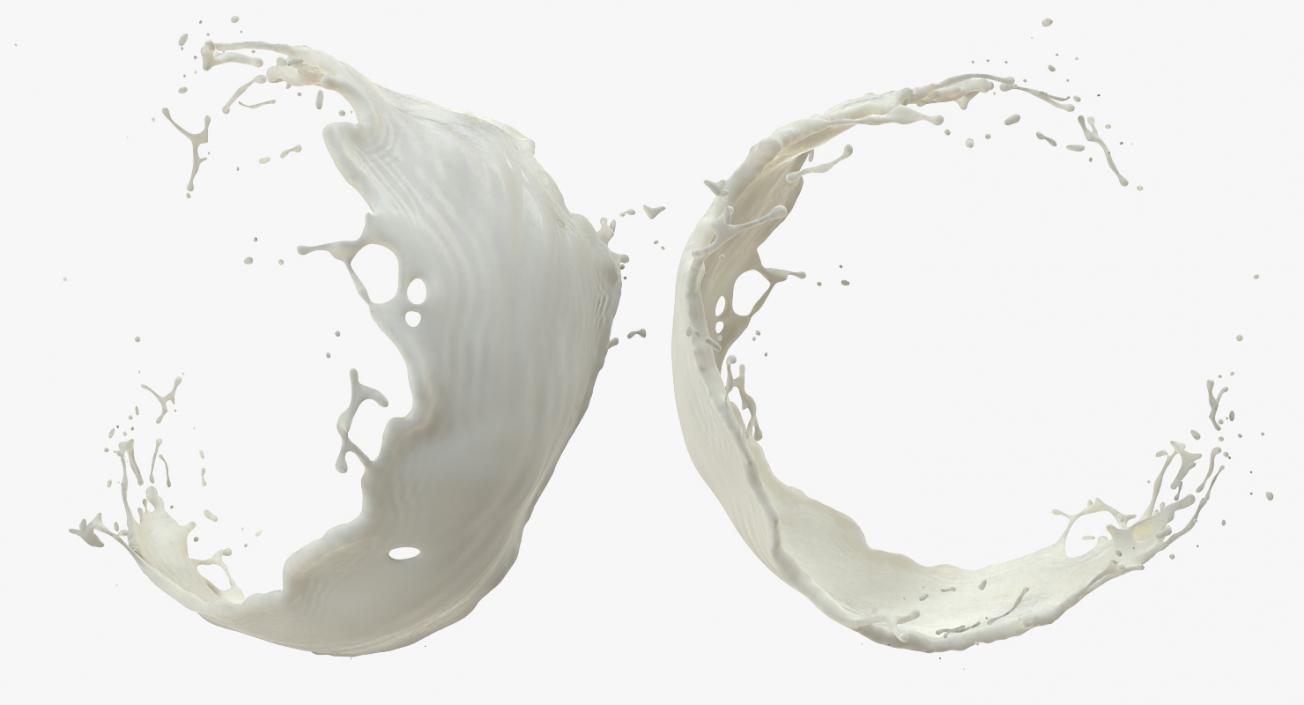 3D Milk Splash in Air model