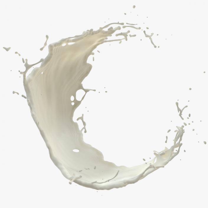 3D Milk Splash in Air model