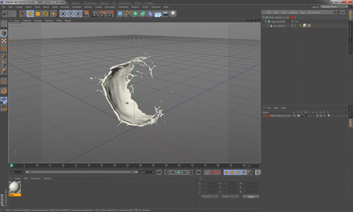 3D Milk Splash in Air model