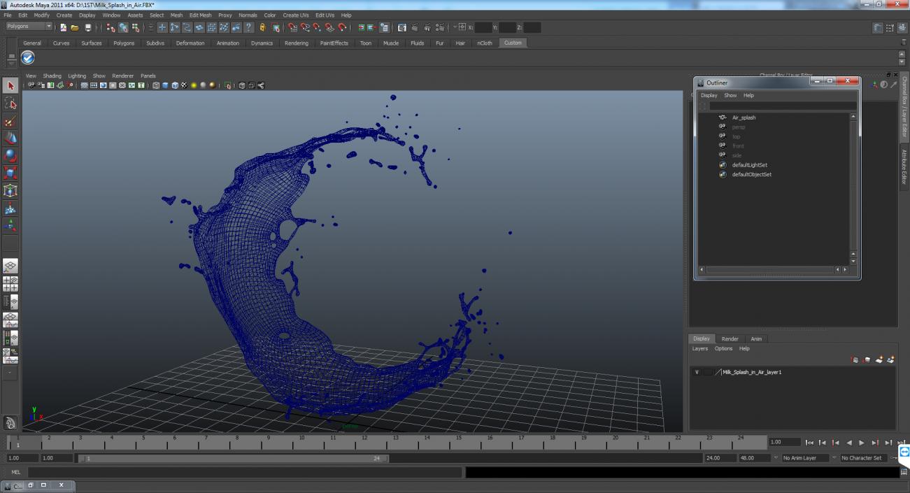 3D Milk Splash in Air model