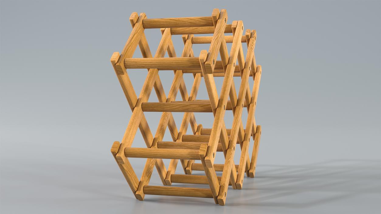 3D model Wooden Wine Racks Collection 2