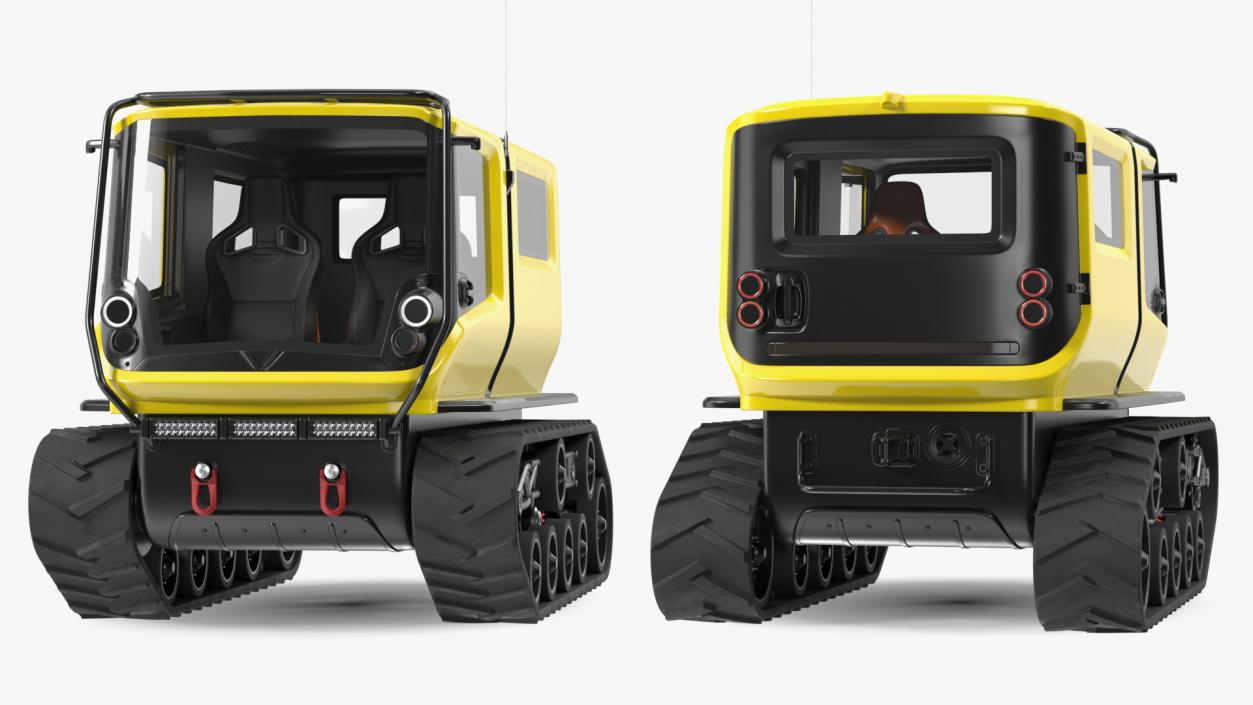 3D Yellow Polar Exploration Vehicle Simple Interior model