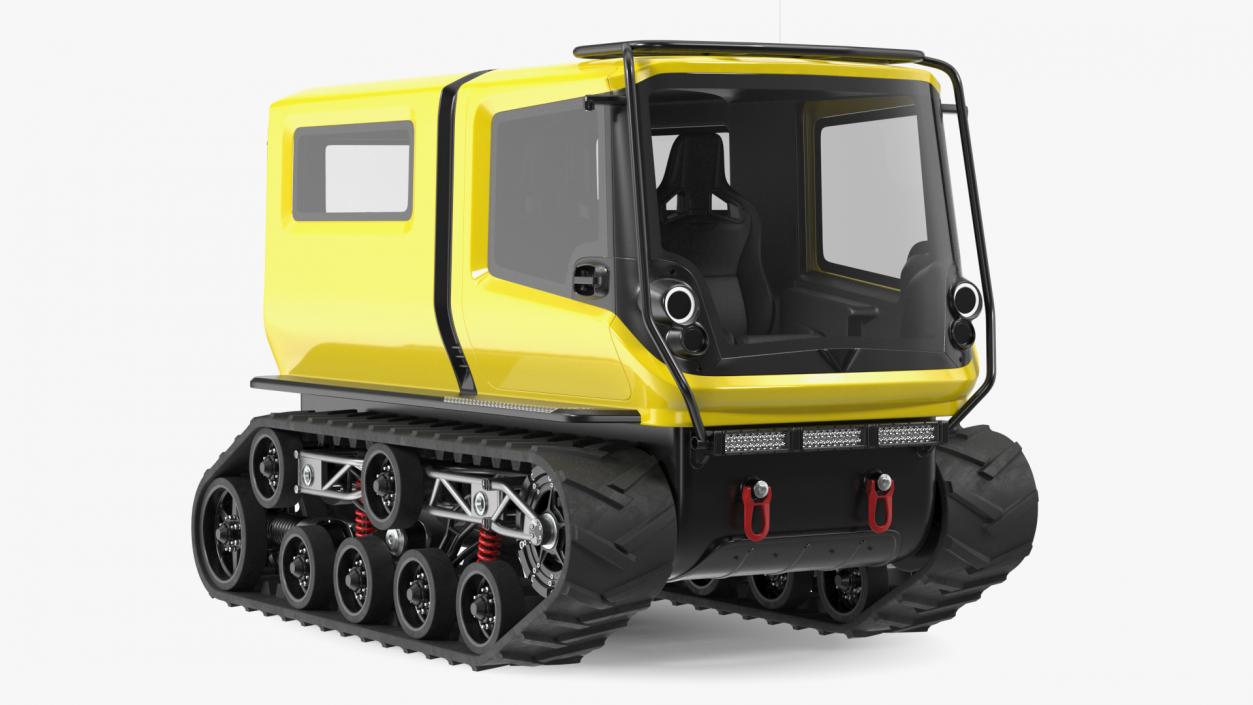 3D Yellow Polar Exploration Vehicle Simple Interior model