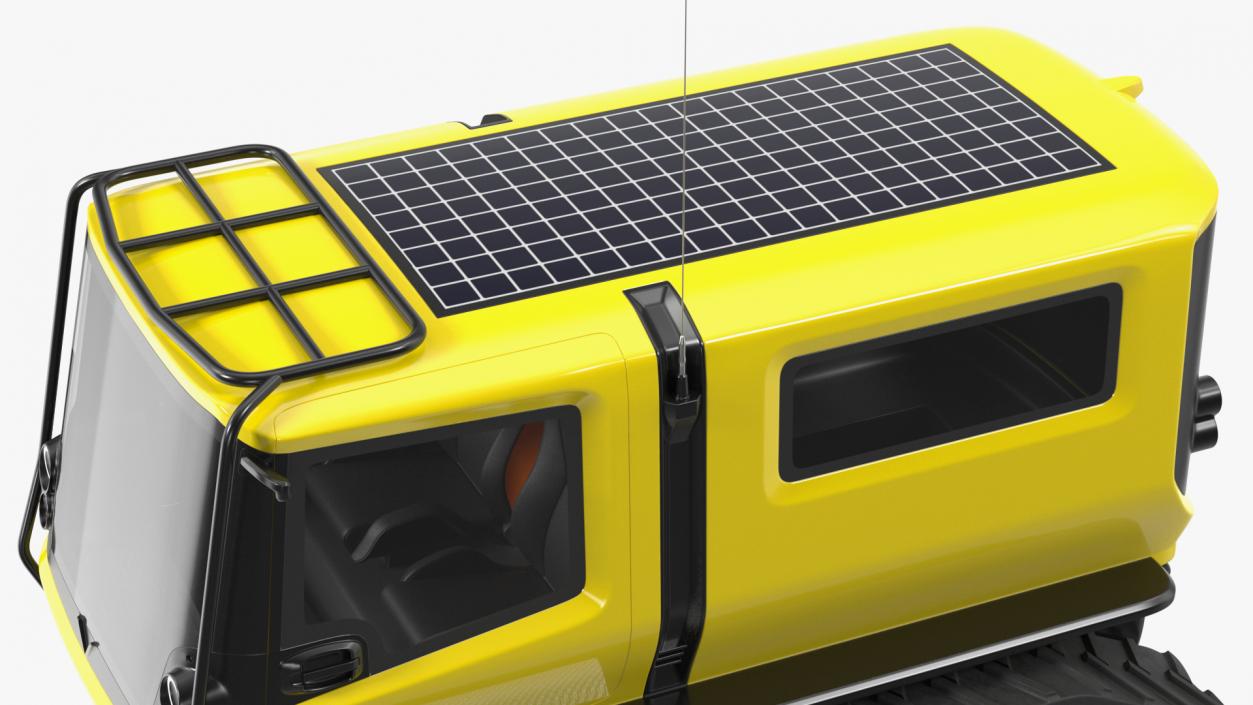 3D Yellow Polar Exploration Vehicle Simple Interior model