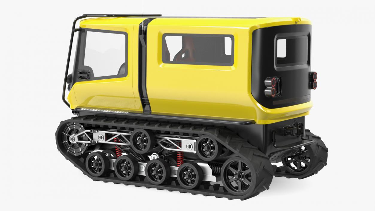 3D Yellow Polar Exploration Vehicle Simple Interior model