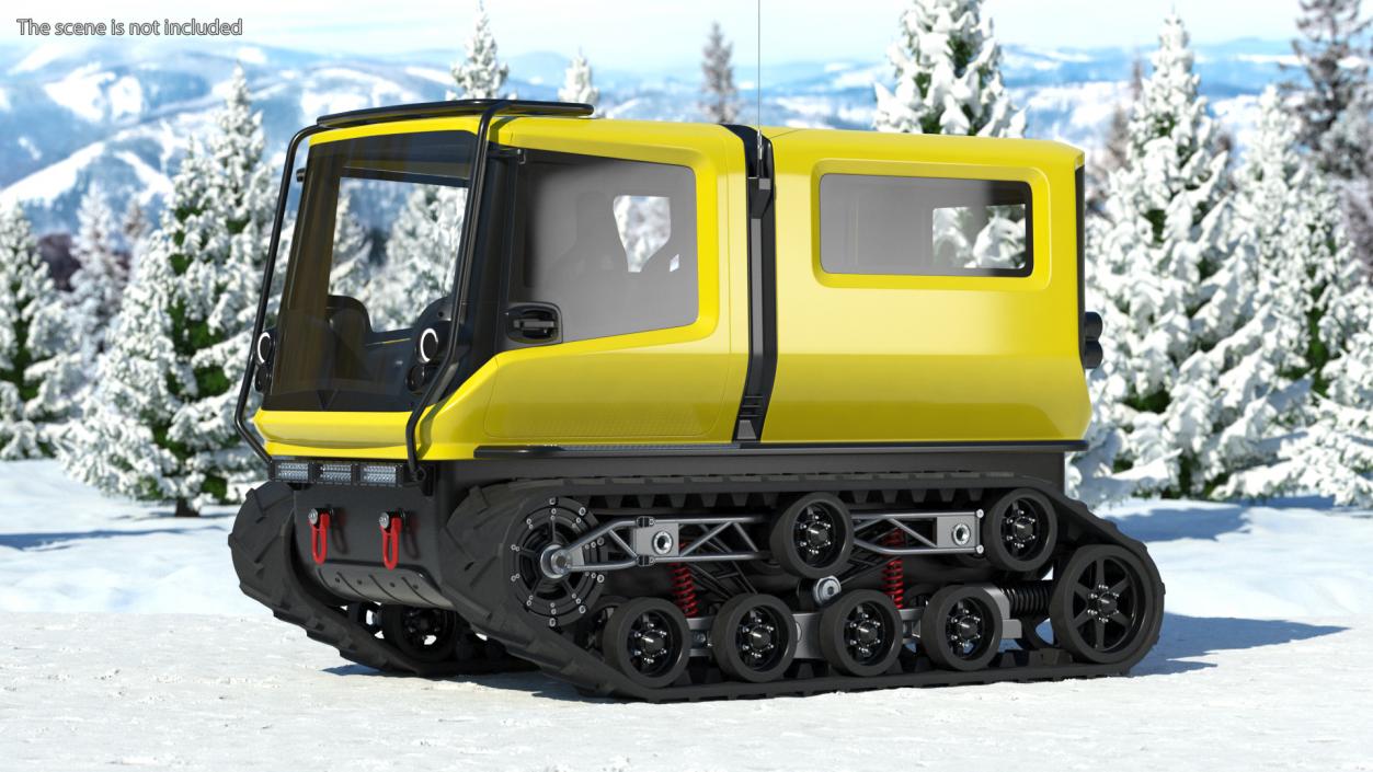 3D Yellow Polar Exploration Vehicle Simple Interior model