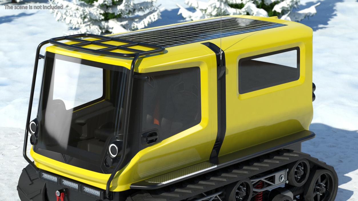 3D Yellow Polar Exploration Vehicle Simple Interior model