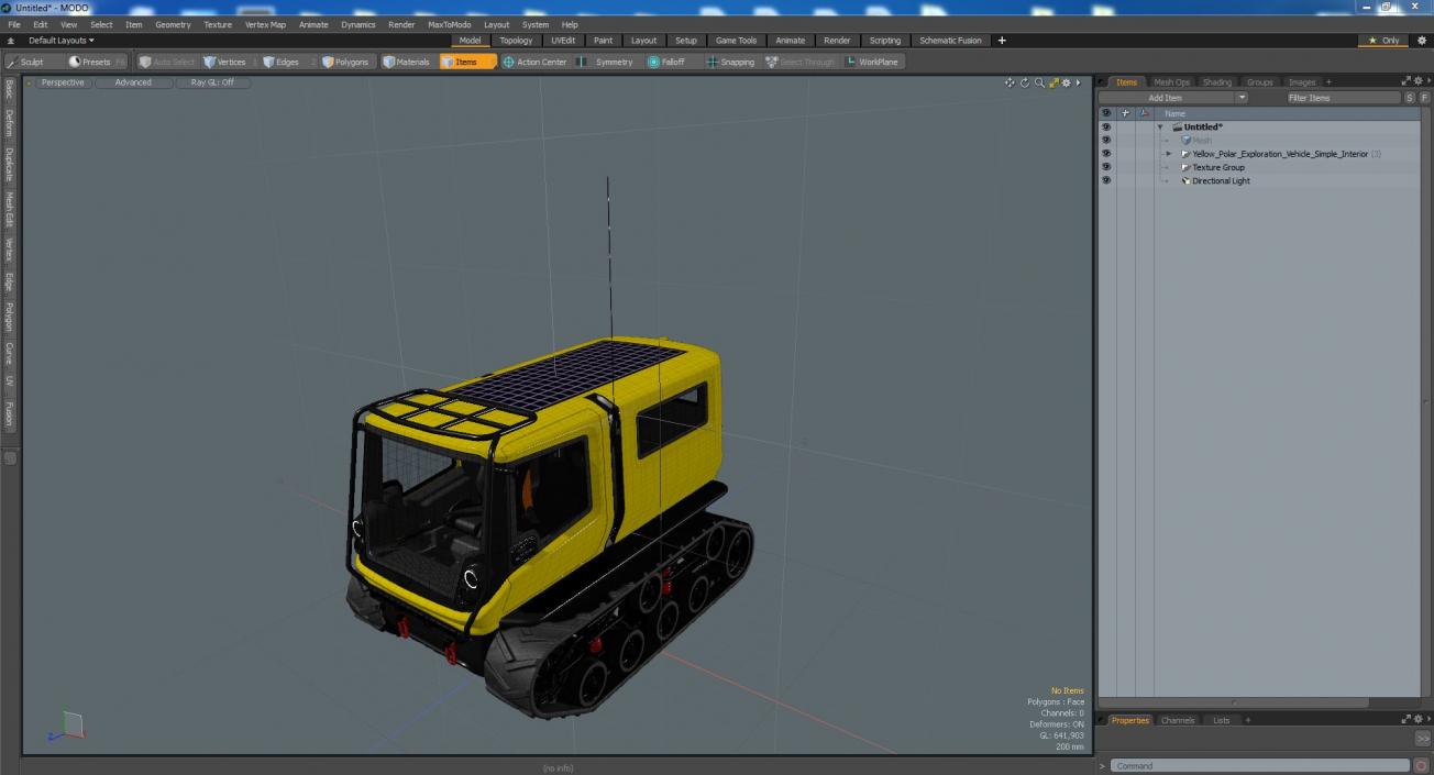 3D Yellow Polar Exploration Vehicle Simple Interior model