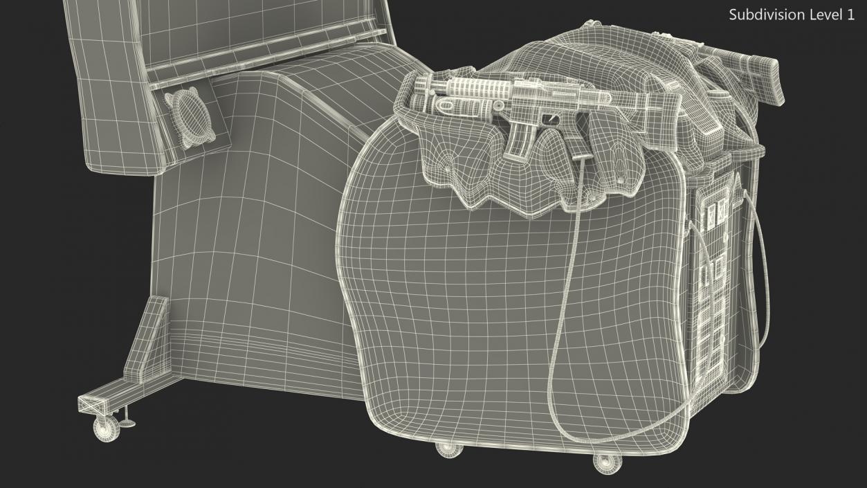 Arcade Game Machine Aliens Armageddon Off State Rigged 3D model