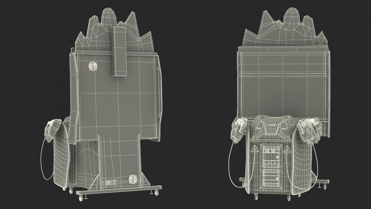 Arcade Game Machine Aliens Armageddon Off State Rigged 3D model