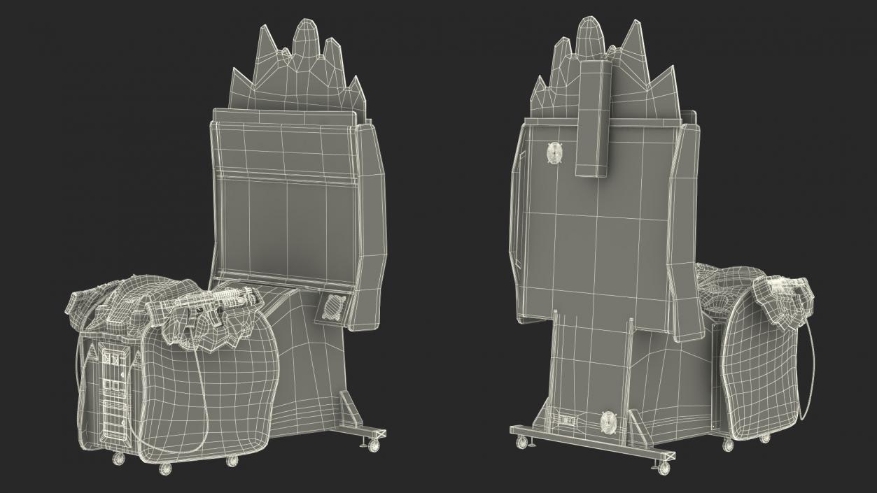 Arcade Game Machine Aliens Armageddon Off State Rigged 3D model