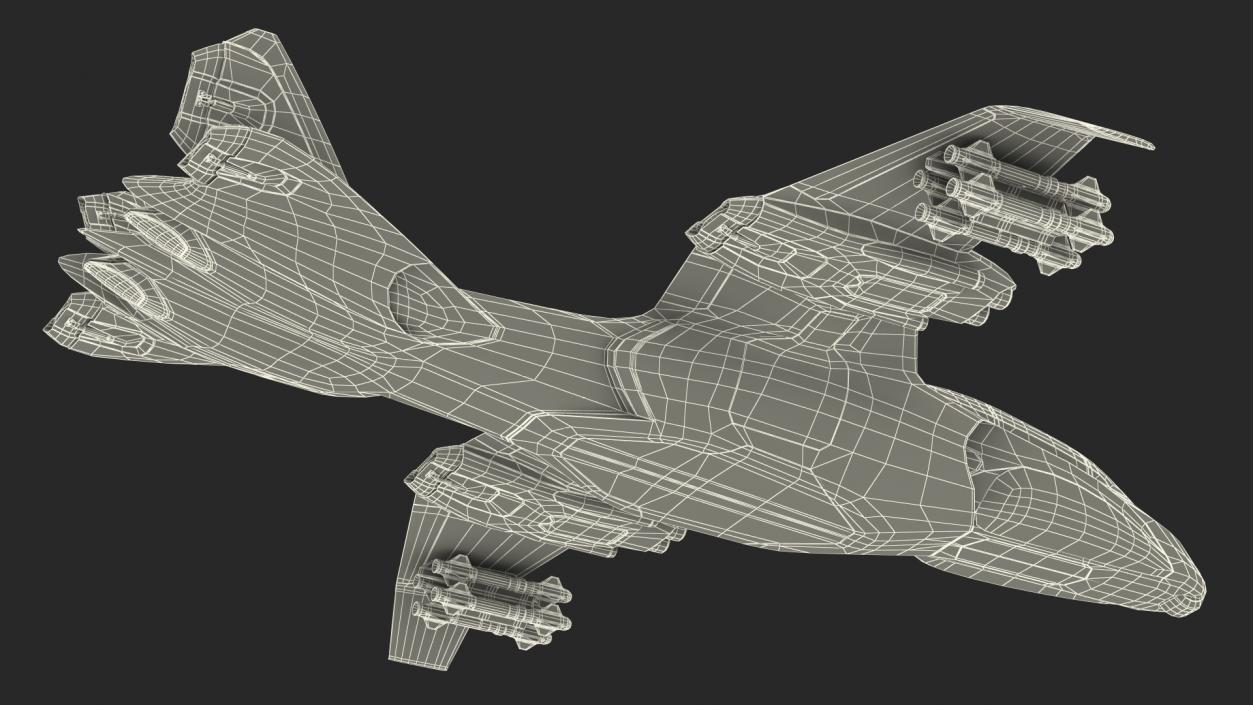 3D Sci Fi Green Military Fighter Jet model