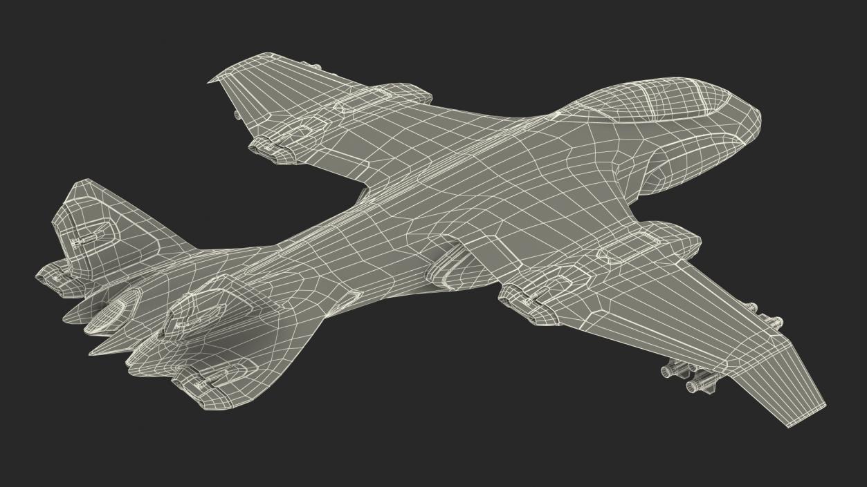 3D Sci Fi Green Military Fighter Jet model