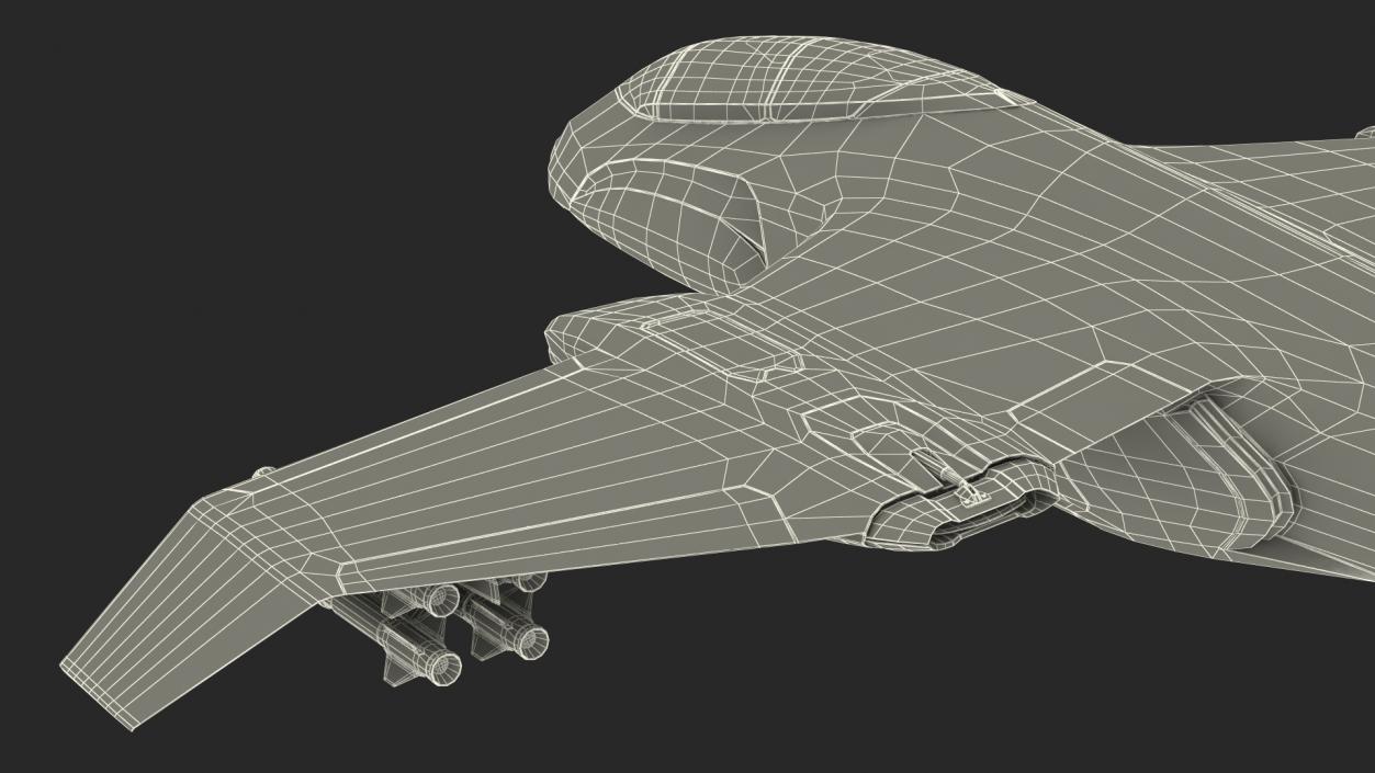 3D Sci Fi Green Military Fighter Jet model