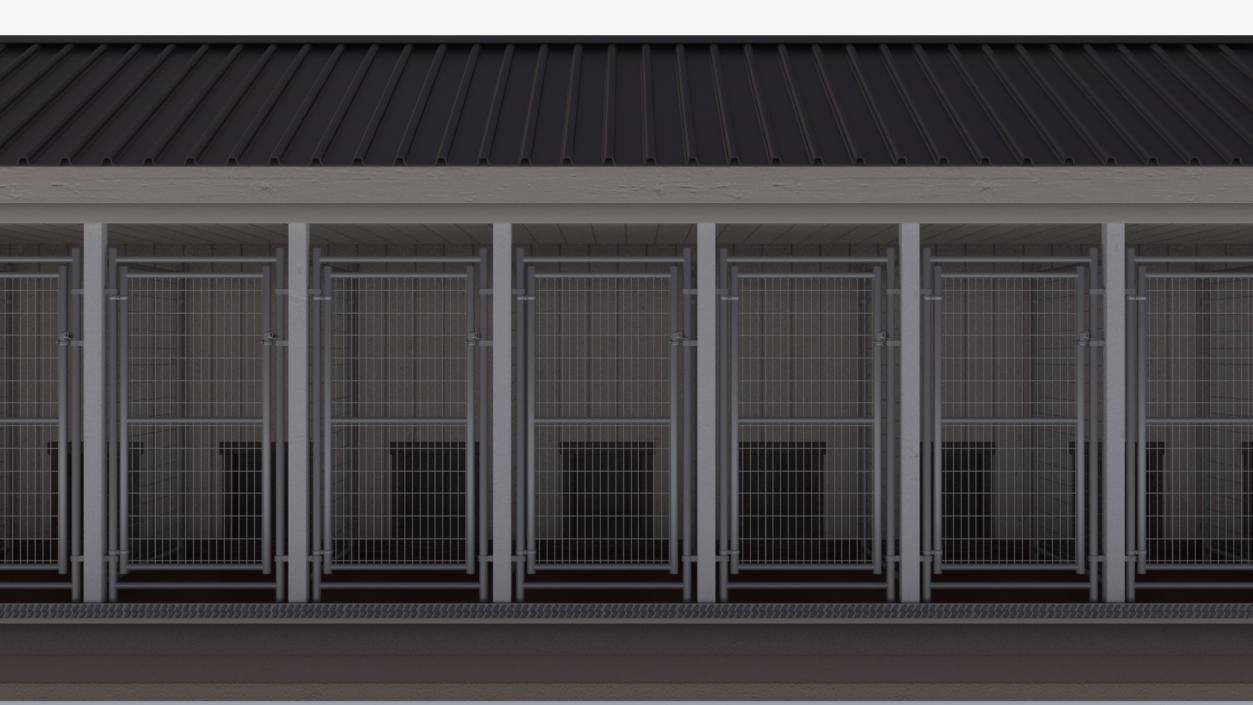 Commercial Dog Kennel With Storage Area 3D model