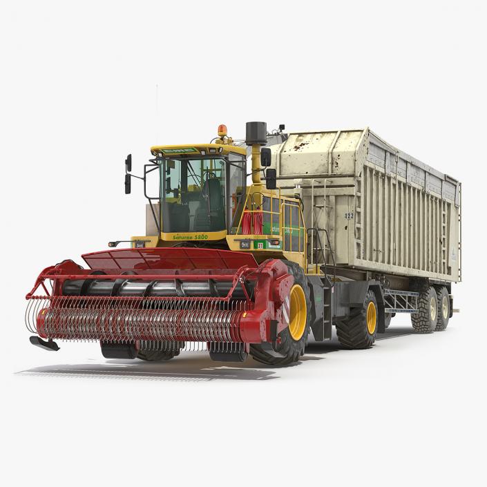 Combine CMC Saturne 5800 with Harvester Trailer 3D