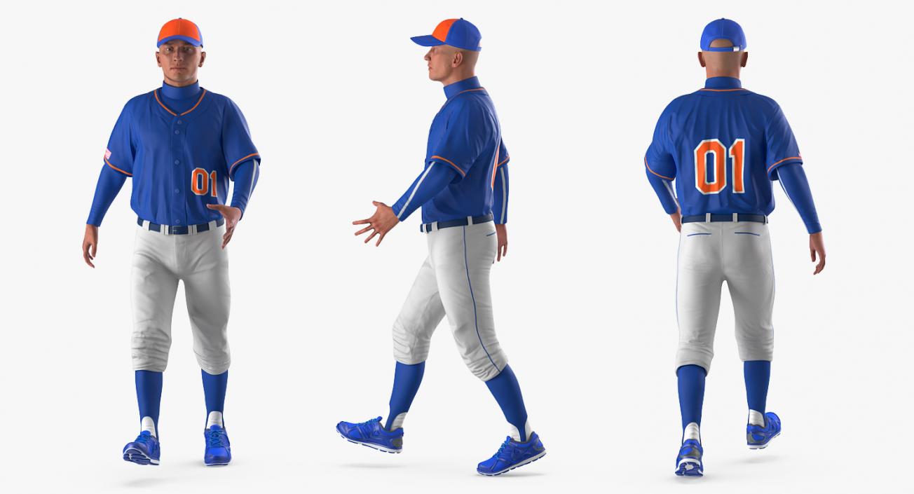 Baseball Player Rigged Generic 3 3D