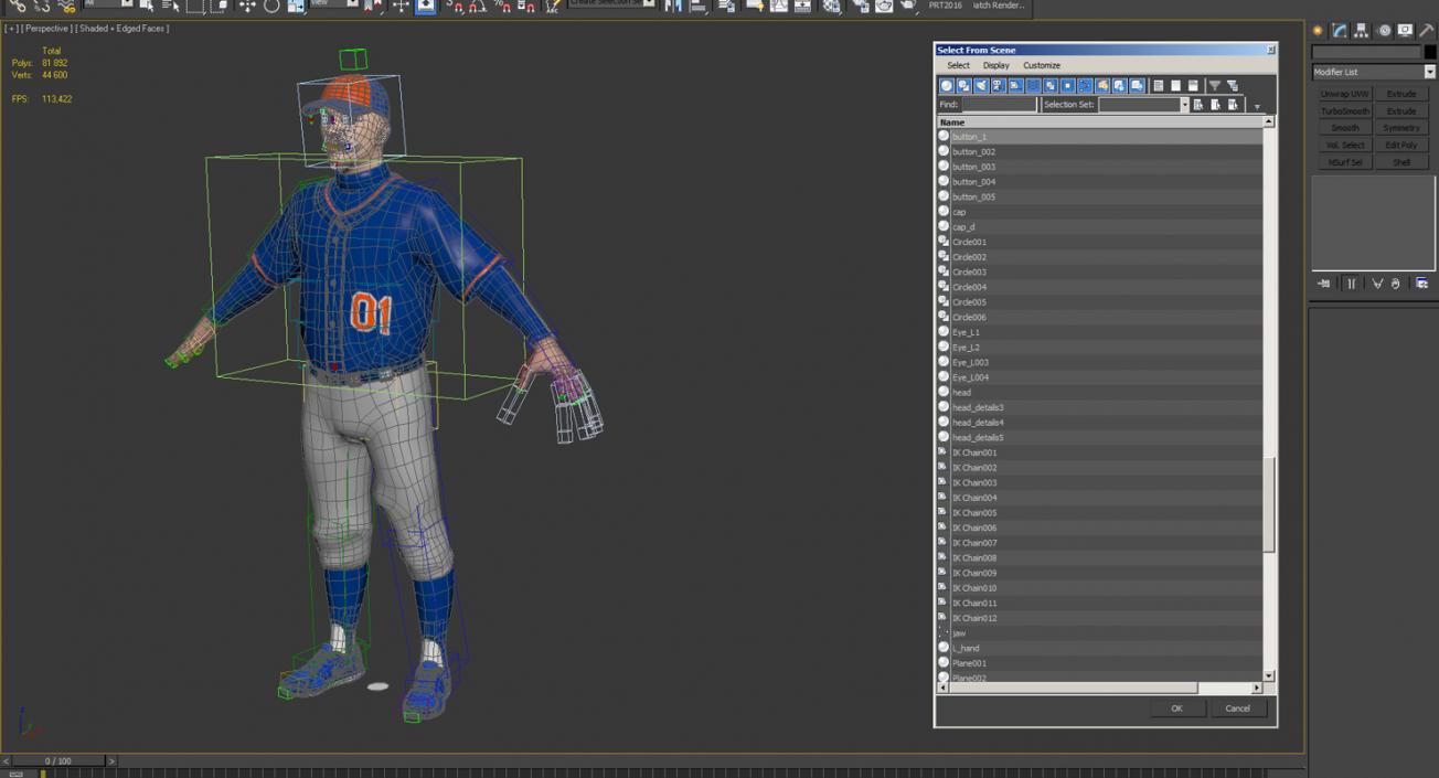 Baseball Player Rigged Generic 3 3D