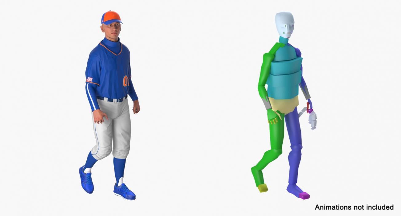 Baseball Player Rigged Generic 3 3D