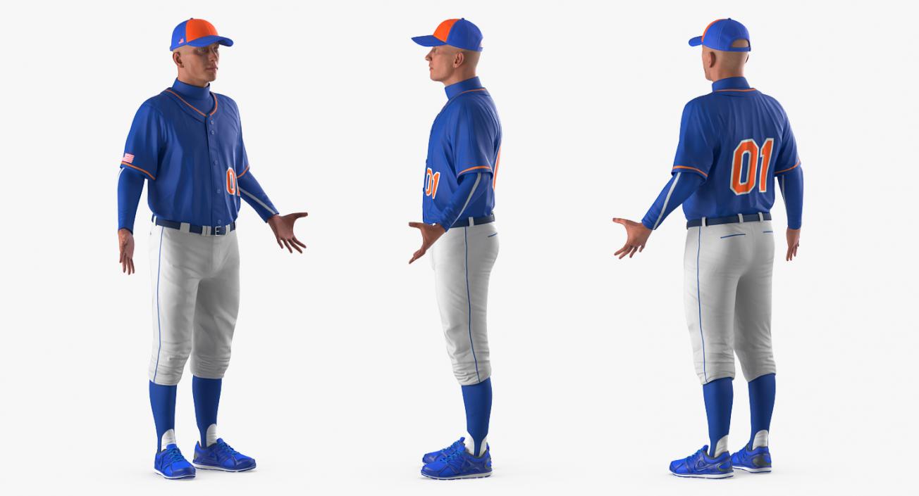 Baseball Player Rigged Generic 3 3D