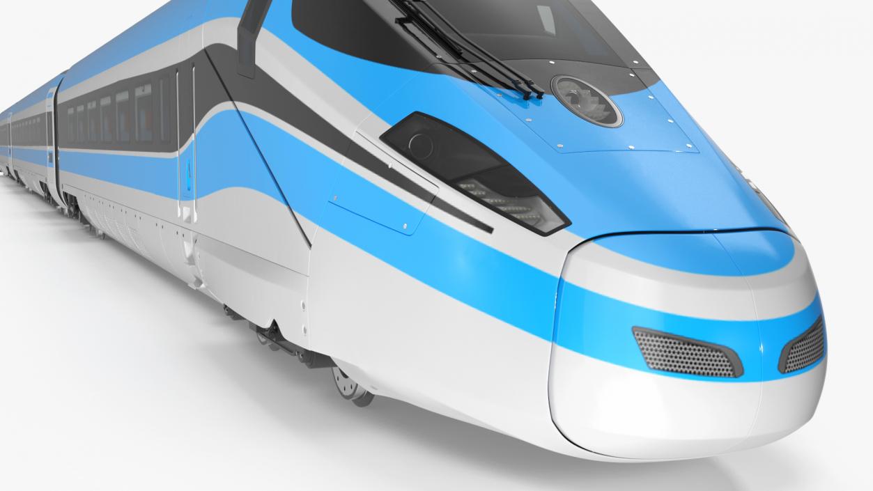 3D High Speed Train Blue