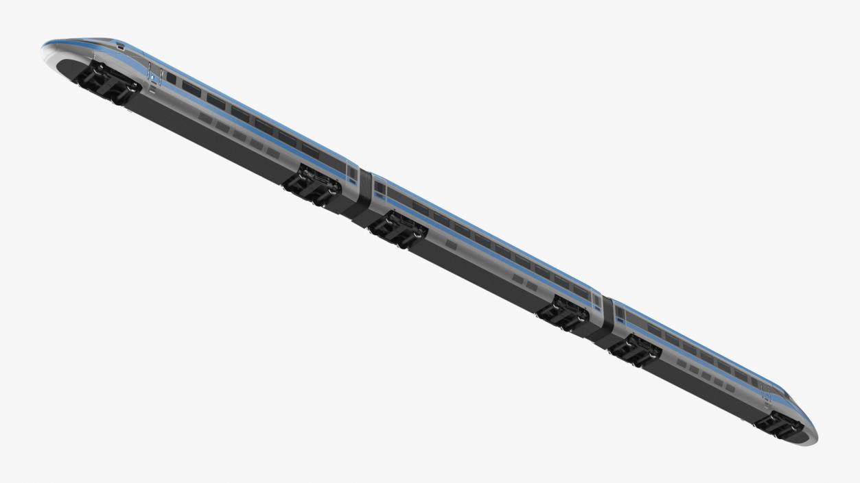 3D High Speed Train Blue